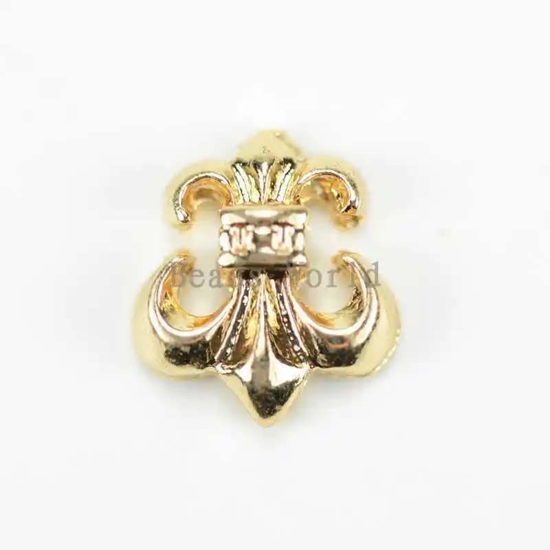 20 шт. 3D сплава позолоченный мода панк флер-де-лис ногтей наклейки для ногтевого