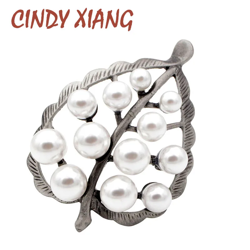 CINDY XIANG винтажные красивые жемчужные броши в виде листьев для женщин модный