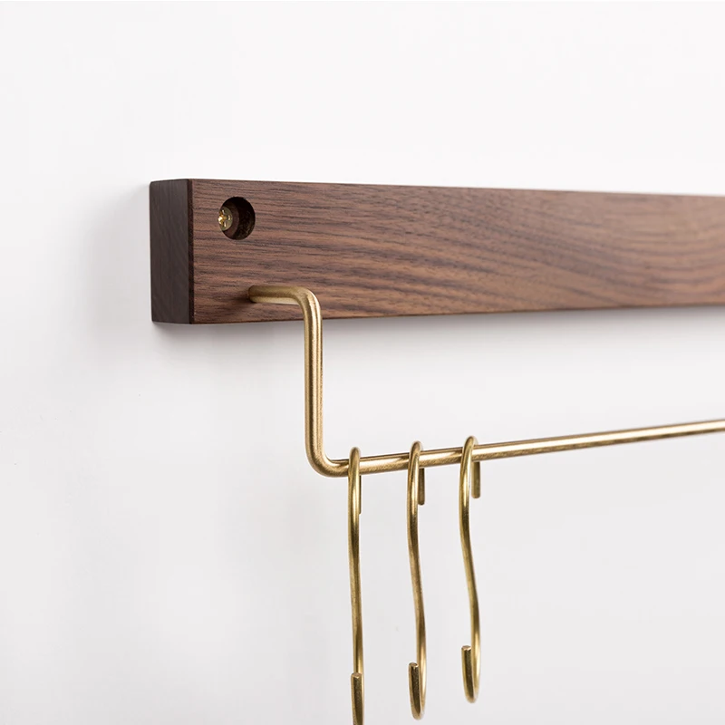 Wall Hook Wooden Clothes Hangers + Brass Towel Rack Hanging Ear Cup Hat S Key Storage Organizer Home Kitchen. | Дом и сад