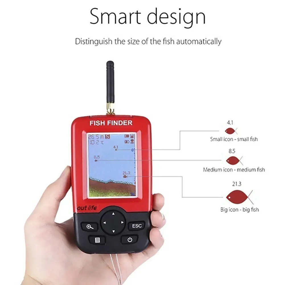 NEW Lake Sea Fishing Smart Portable Fish Finder Depth Alarm Wireless Sonar Sensor 2