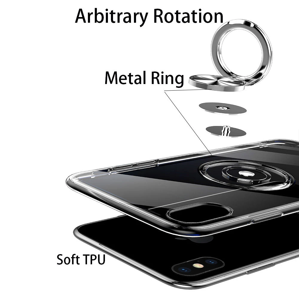 Магнитный металлический кольцевой кронштейн чехол для Apple iPhone Xs Max Xr 7 8 6 6s Plus