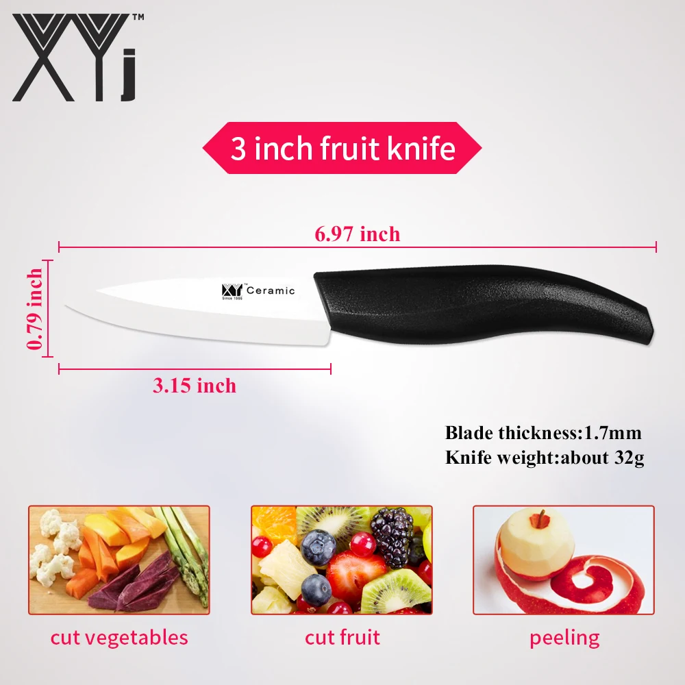 XYj Керамические ножи кухонные Аксессуары циркониевое лезвие 3 4 5 6 дюймов Набор