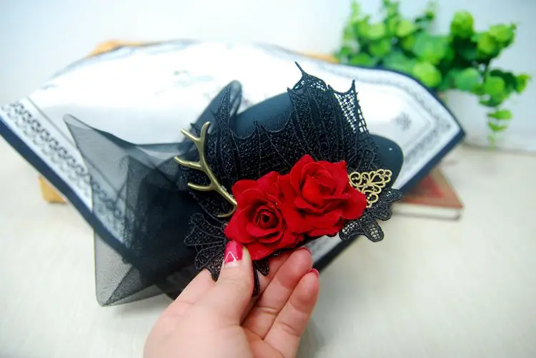 Женская Вуалетка для волос в стиле стимпанк с розовой вуалью кружевные