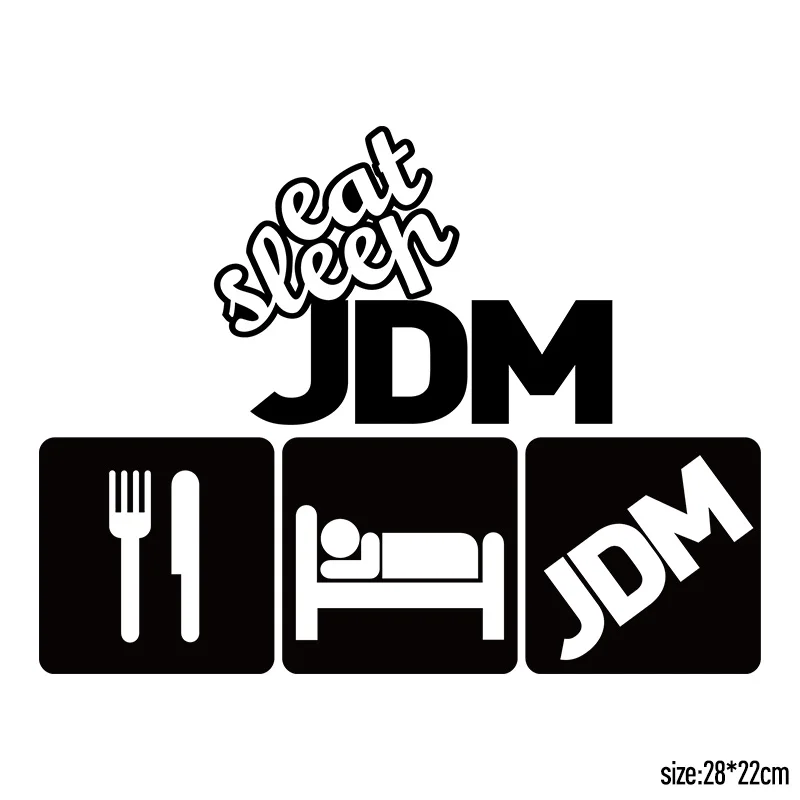 

10 Pieces Customizable Eat Sleep JDM Car Covers sticker decal Car-Styling For ford focus 2 volkswagen bmw toyota car accessories