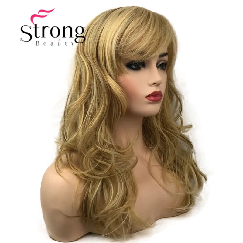StrongBeauty длинный коричневый волнистый синтетический парик|Синтетические парики