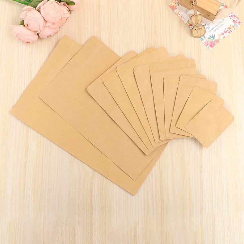 Популярные пакеты из коричневой крафт бумаги на молнии 50 шт./лот подарочные для