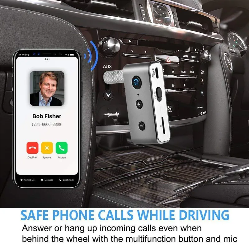Bluetooth автомобильный комплект Handsfree 3 5 мм Aux аудио приемник адаптер A2DP Беспроводная