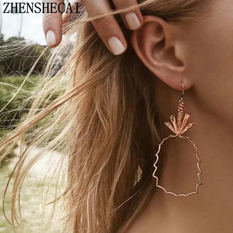 Женские серьги-капельки с ананасом золотые серьги золотого цвета для вечеринки