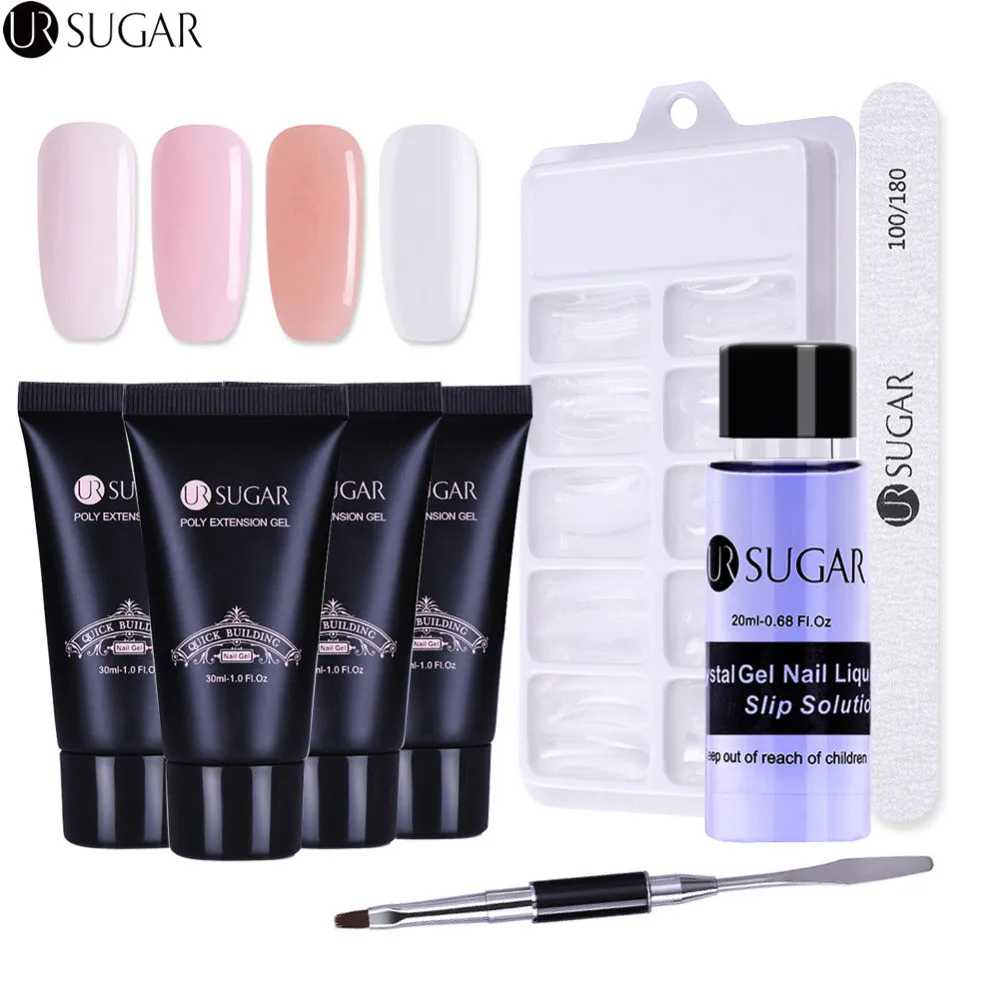 UR SUGAR 30 г поли гель для ногтей строительный УФ-гель лак для ногтей Удлинительный УФ-гель светодиодный лепки жесткий маникюрный лак нужна лампа