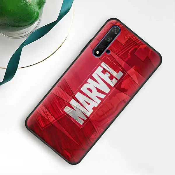 001 Черные силиконовые чехлы Marvel с супергероями Мстителями для Huawei Honor Y5 Y6 Y7 Y9 Y9 P30 Pro Honor 20 Pro, чехол для телефона - Цвет: 001