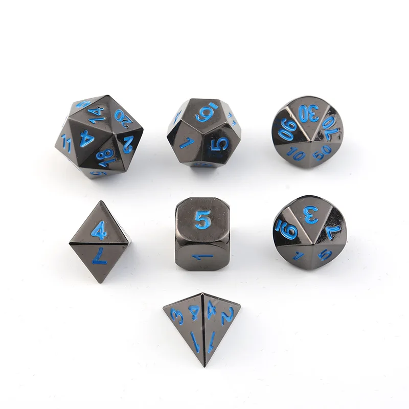 Rpg Dobbelstenen Dnd многогранные наборы Металические Подземелья и Драконы Zinklegering Blauwe