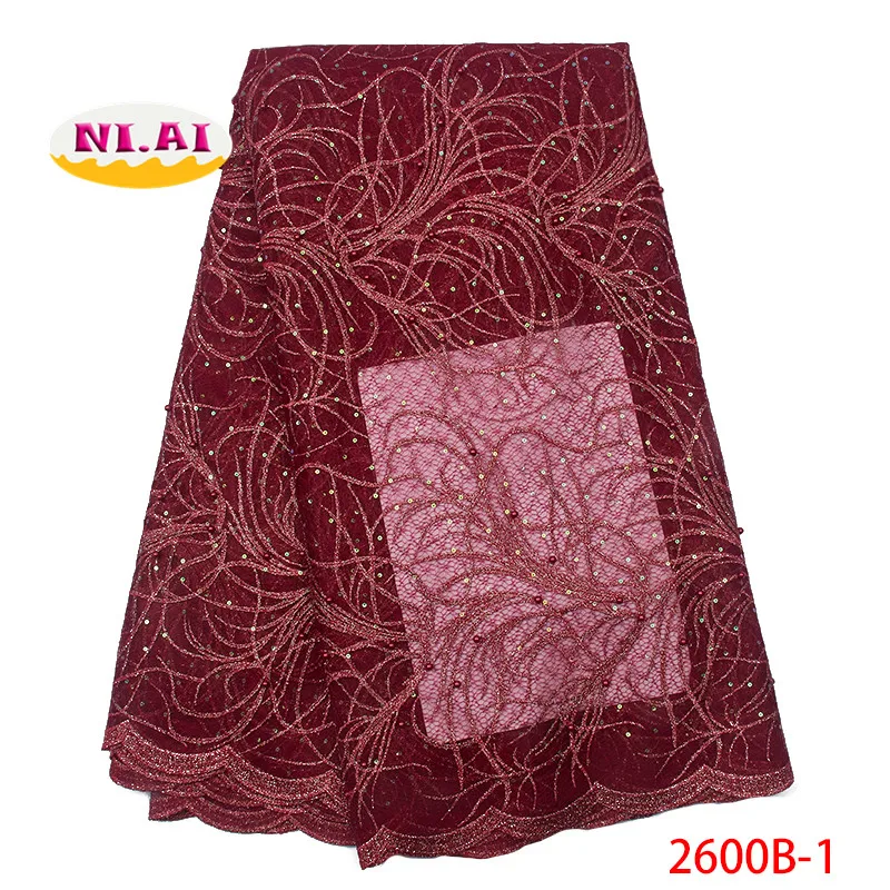 Винная африканская кружевная ткань 2019 нигерийские кружева с блестками модная
