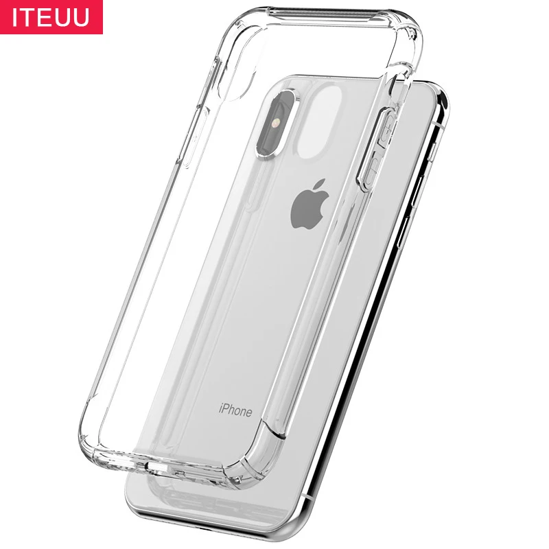 ITEUU TPU прозрачный супер противоударный чехол для iPhone X XS MAX XR Чехлы мягкая
