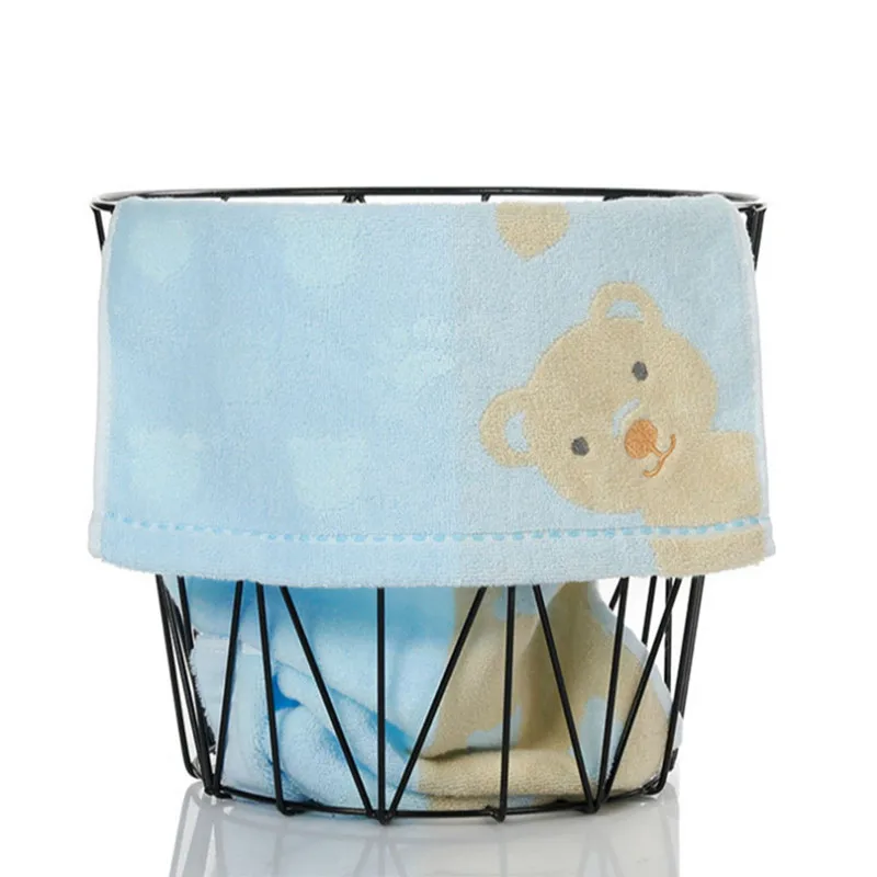 Blue Bear 34x75 см, хлопок, полотенце для волос с рисунком медведя, кролика, кота, Абсорбирующая мочалка, мягкое полотенце для рук - Цвет: Blue Bear