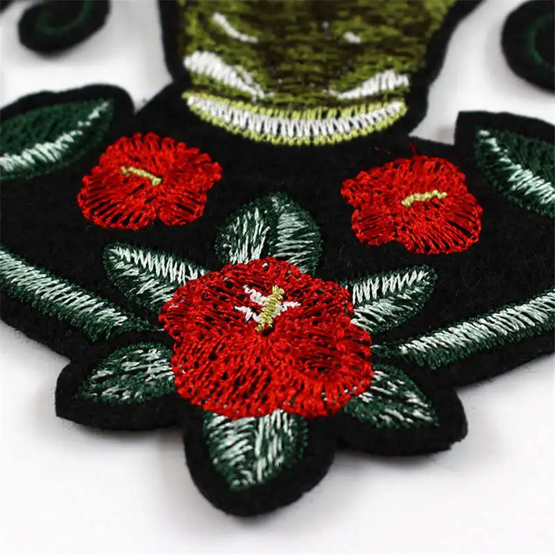 Вышитые нашивки DoreenBeads с головой оленя и цветка Пришивные для одежды сделай сам