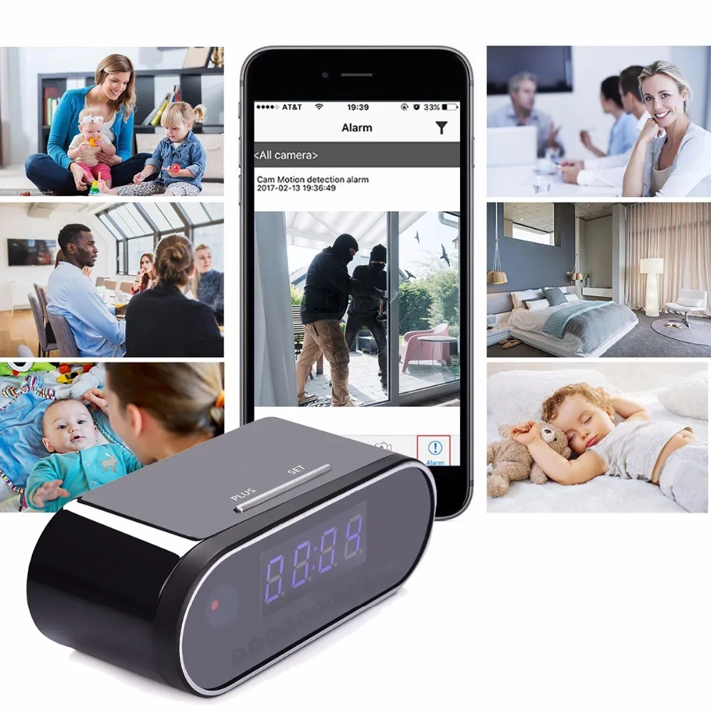 SOONHUA Z10 настольные часы 1080P HD мини камера установка сигнализации камера ИК ночного видения беспроводные Часы с поддержкой wifi и с камерой Мини DVR видеокамера
