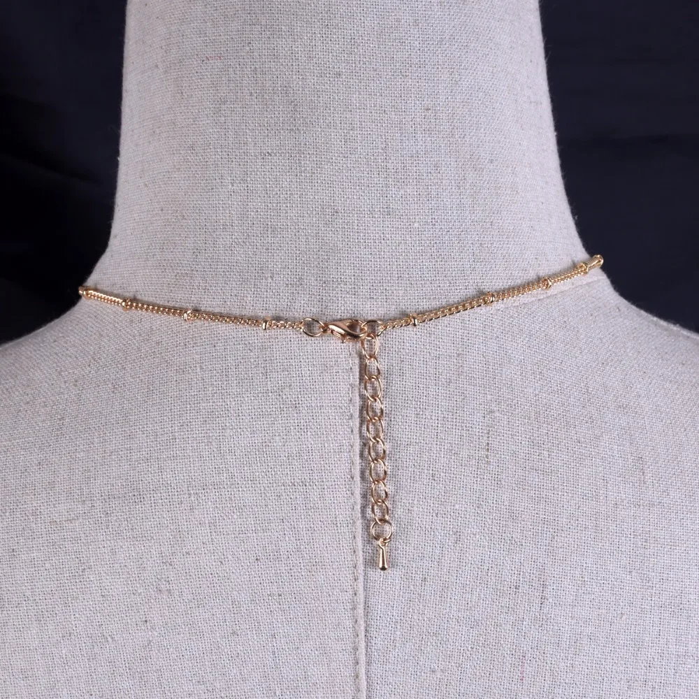 Минималистичный tu rquoiseNecklace Daimond Dainity Gold Ster ling Sil ver розовое золото рождественский