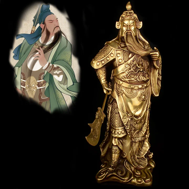 

Efficacious OFFICE HOME Protection # 37 CM TALL Guandi bronze statue Talisman # Money Drawing Martial god of wealth guan gong