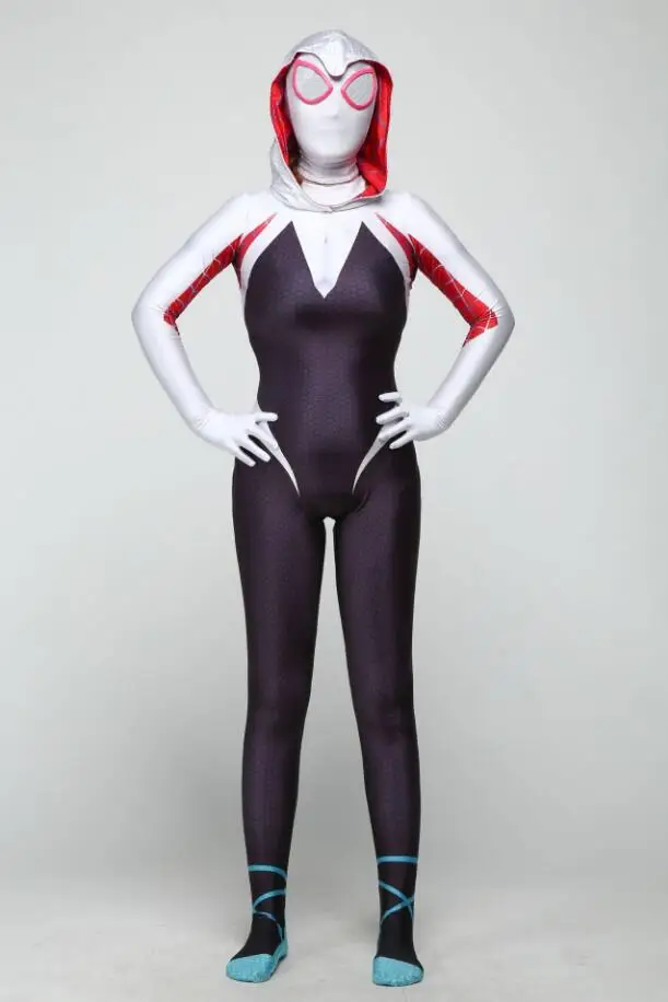 Женский костюм Zentai из спандекса с 3D принтом для Хэллоуина карнавала