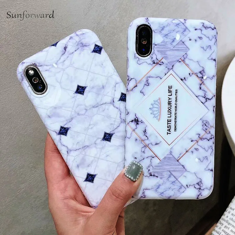 Геометрический абстрактный чехол для iPhone X XR XS MAX силиконовый мягкий