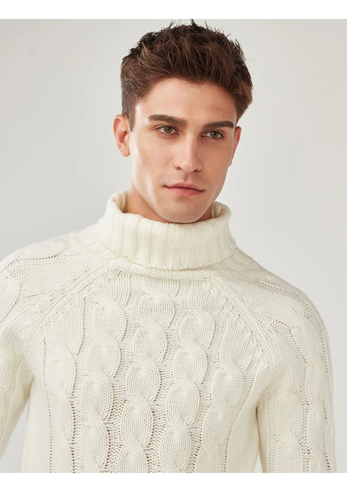Джордано Для мужчин свитер Для мужчин толстые водолазка теплая Sueter Hombre пуловер свитер Для мужчин с длинным рукавом ребристые манжеты пуловер Для мужчин зимние