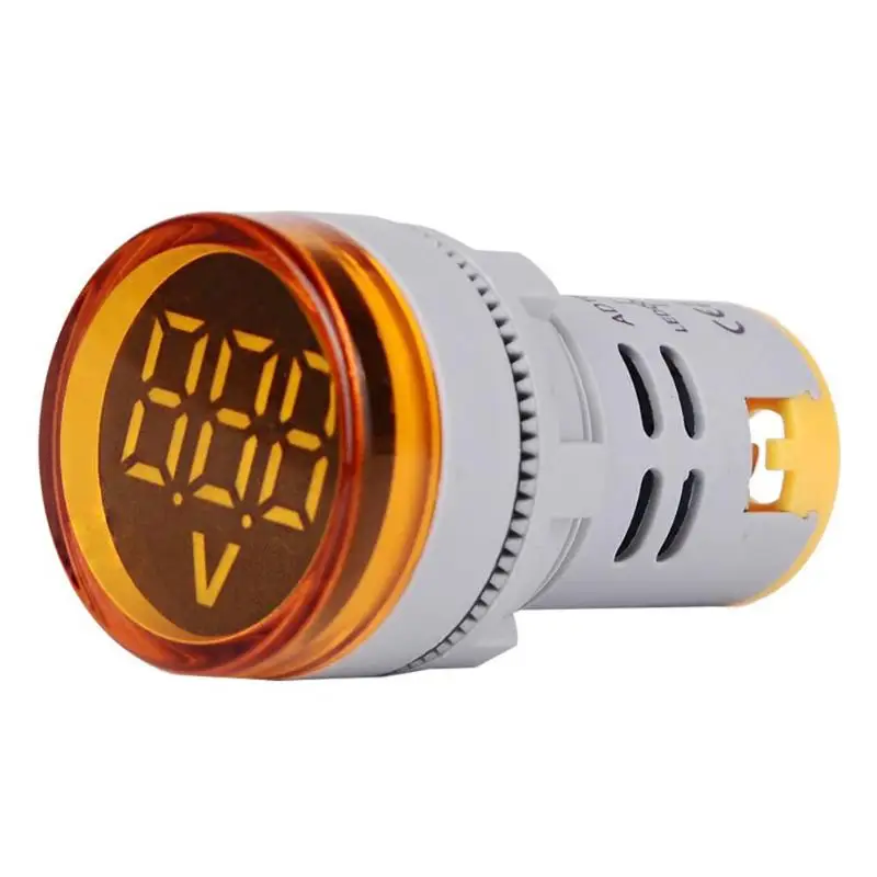 Цвет: желтый 6-100V DC Digital Voltmeter Indicator LED Lamp Round Signal Light round Panel Meter Indicator Light Colors,51.4*28.3*20.3mm - Цвет: Цвет: желтый