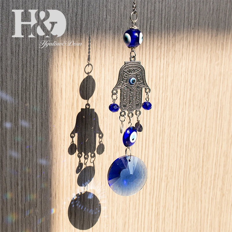 H & D Blue Evil Eye (Nazar) с хамсой ручной подвесной декоративный амулет настенный домашний