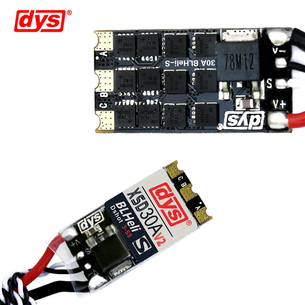 4 шт./лот оригинальный DYS ESC XSD 30A V2 3-5S BLHeli_S поддерживает Dshot600 Dshot300 для FPV