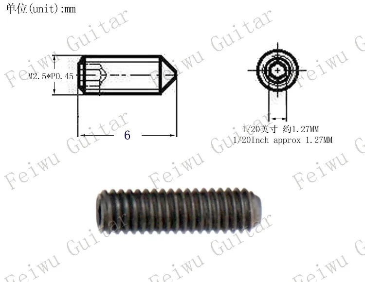 6mm Black X 12 Pcs 12 шт./упак. тремоло косоурные регулировать высоту шестигранные винты с шестигранной головкой для Электрогитары бас-M2.5*6 мм-10 мм - Цвет: 6mm Black X 12 Pcs