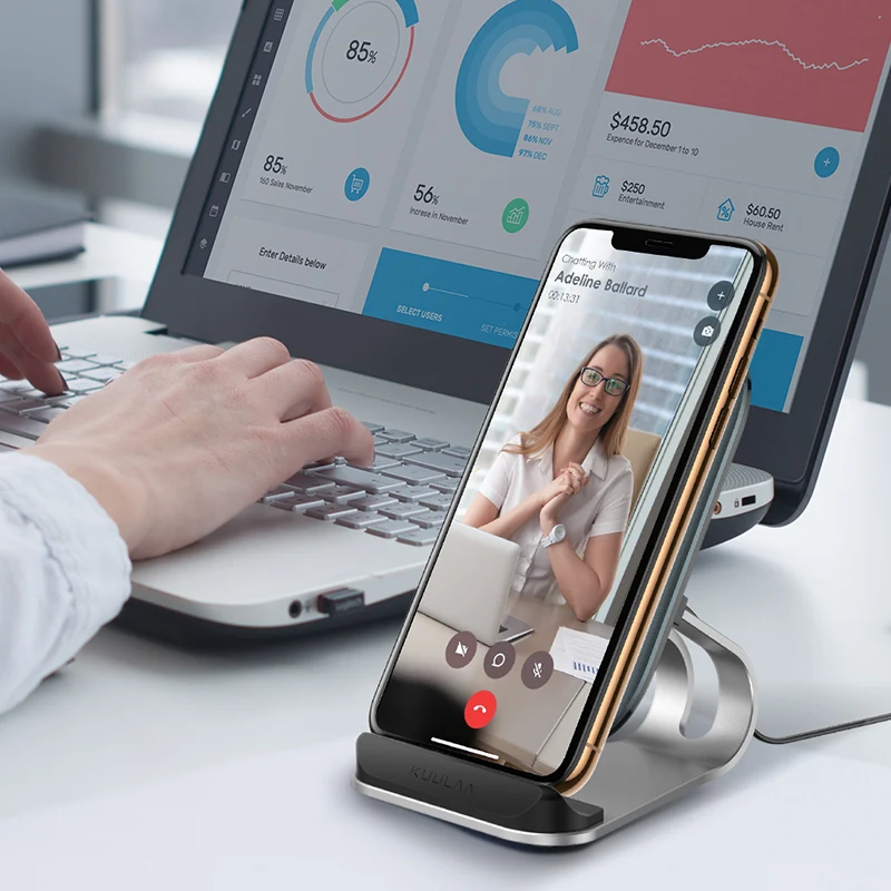 

KUULAA Wireless Charger 10W Qi for iPhone X XS 8 XR Samsung S9 Xiaomi Fast Wireless Charging Stand Phone Holder Charger