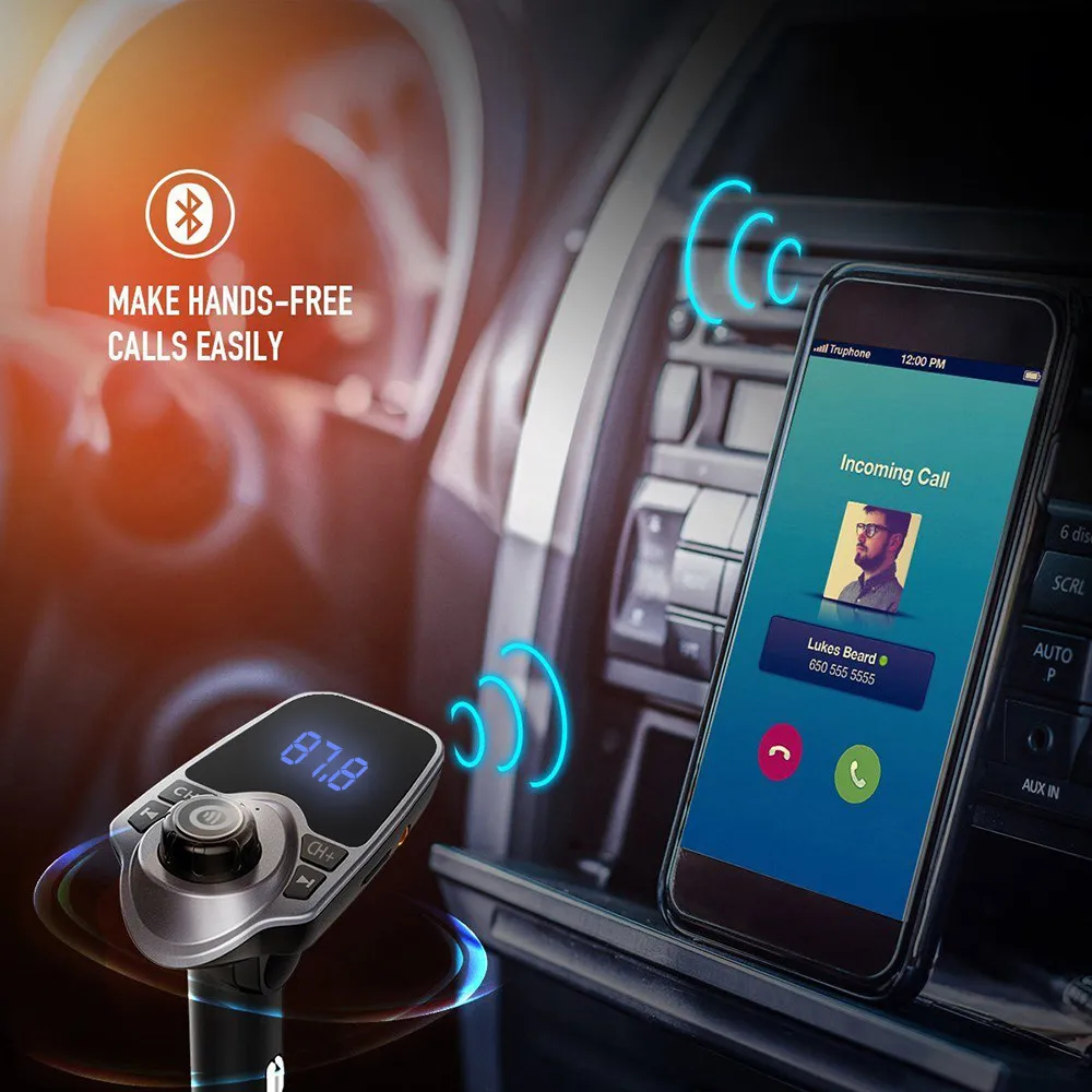 Авто Многофункциональный Car Kit Беспроводной Bluetooth Handsfree fm передатчик MP3 плеер Dual USB