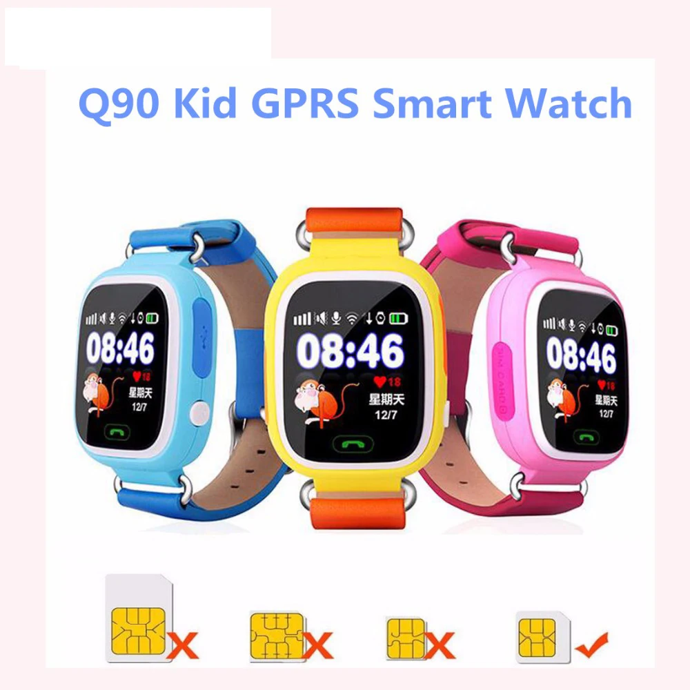 Смарт-часы Q90 с GPS Wi-Fi сенсорным экраном кнопкой SOS | Электроника