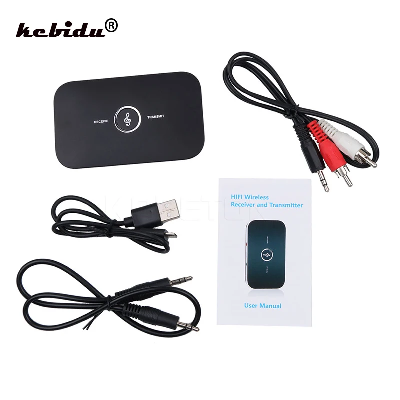 Kebidu Новый 2 в 1 Bluetooth 5 0 аудио передатчик приемник Hi Fi Беспроводной A2DP Aux 3 мм
