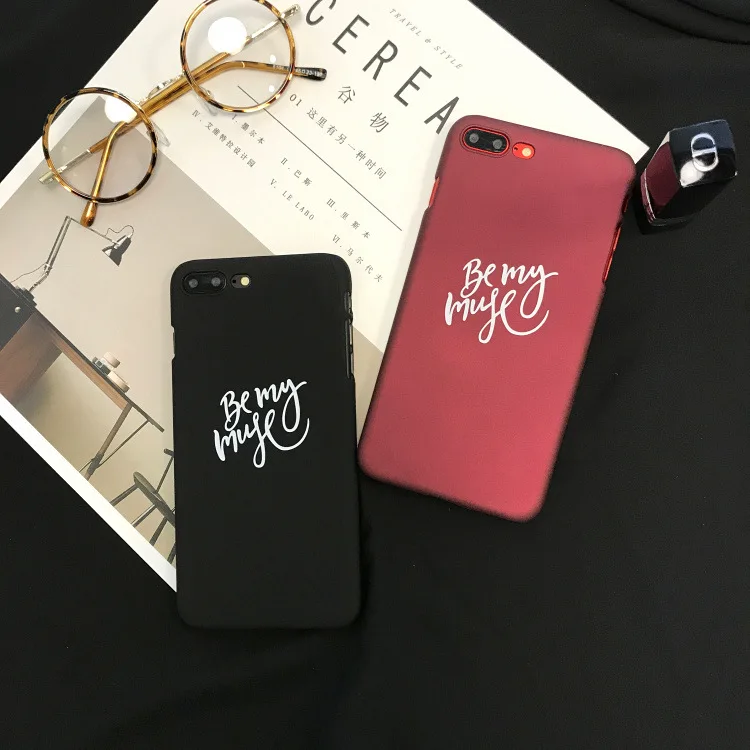 Retro Simple English Red Wine For iPhone 6 6S Plus 7 New Personality Ultra-thin Matte Back Cover Phone Hard Case Coque |