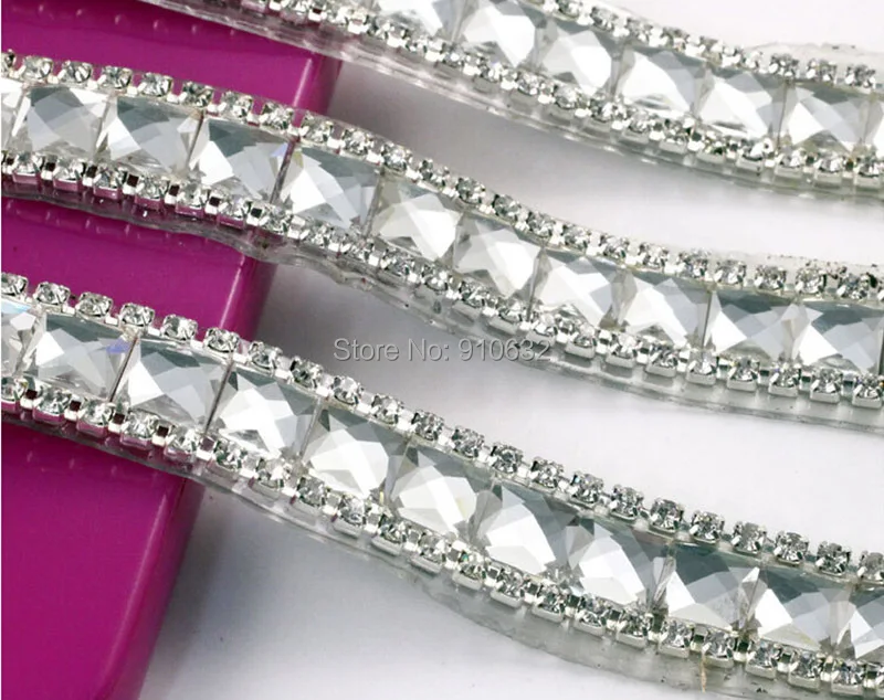 1 ярд 8 мм Кристаллы с прозрачными стразами кружевная лента Tirm для свадьбы торта шитья сделай сам чехол