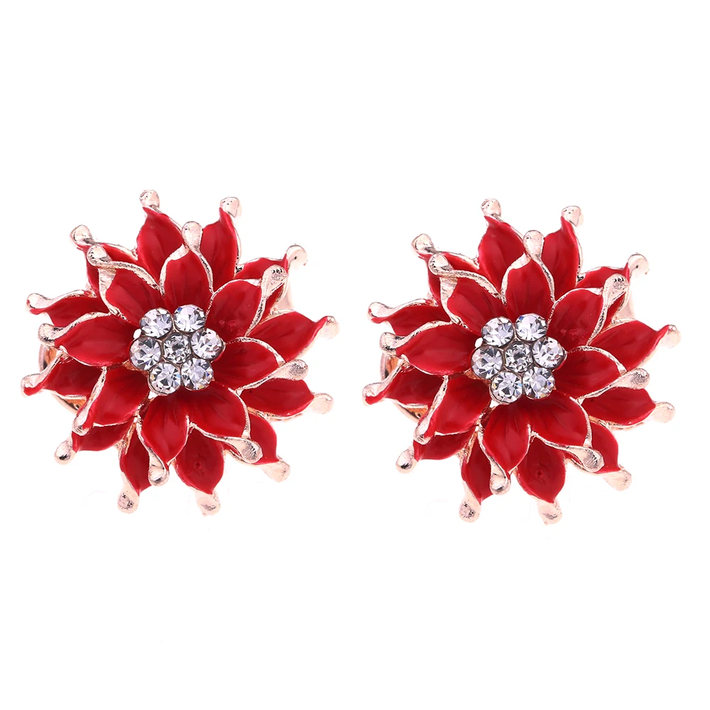 Crystal Stud Earrings Boucle d'oreille Femme 2016 Fashion Flower For Women White Red Blue Black Green Bijoux Jewelry | Украшения и