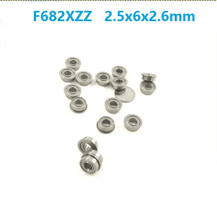 100 шт. F682XZZ F682X ZZ F682 XZZ 2 5x6x2 6 мм Миниатюрный фланцевый шарикоподшипник с глубоким