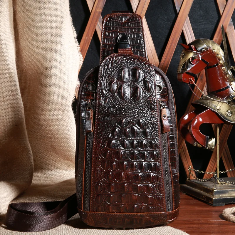 Новая мужская нагрудная сумка из коровьей кожи Повседневная модная на одно плечо