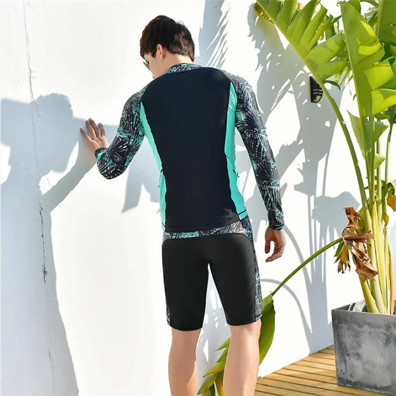 2019 мужские плавающие рашгарды с принтом УФ Рашгард костюмы для серфинга из двух