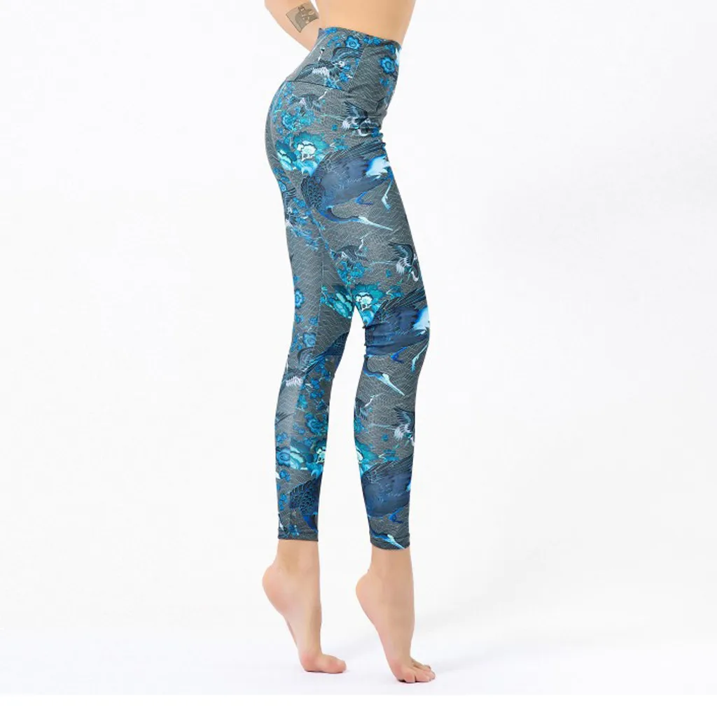 SAGACE штаны для йоги фитнеса пуш ап леггинсы женщин с красным краном 3D цифровая