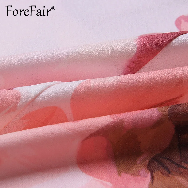Forefair летнее платье 2018 Новые цветочные печати шлейки с открытыми плечами платья