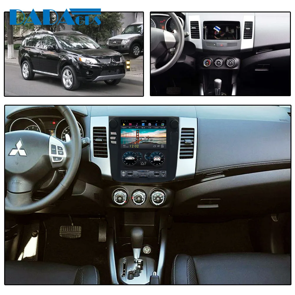 Автомобильный радиоплеер в стиле Tesla Android для Mitsubishi Outlander 2006 ~ 4007 Citroen C Crosser Peugeot GPS