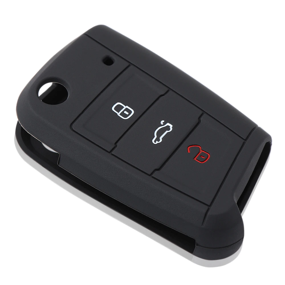 Силиконовый чехол для ключа Volkswagen VW Golf 7 GTI R MK7 Tiguan 2017 Skoda Octavia A7 Seat Leon Ibiza Key