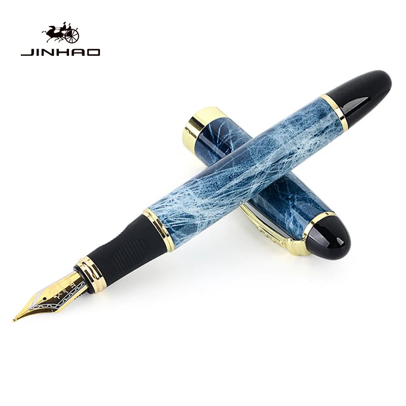 Ручка перьевая Jinhao 450 полностью Металлическая под мрамор синий|Перьевые ручки| |