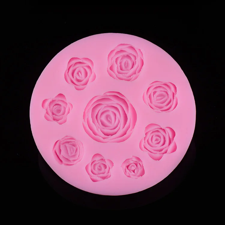 Diy tool 3D 9 even Roses silicone mold soap cake fondant candy | Дом и сад