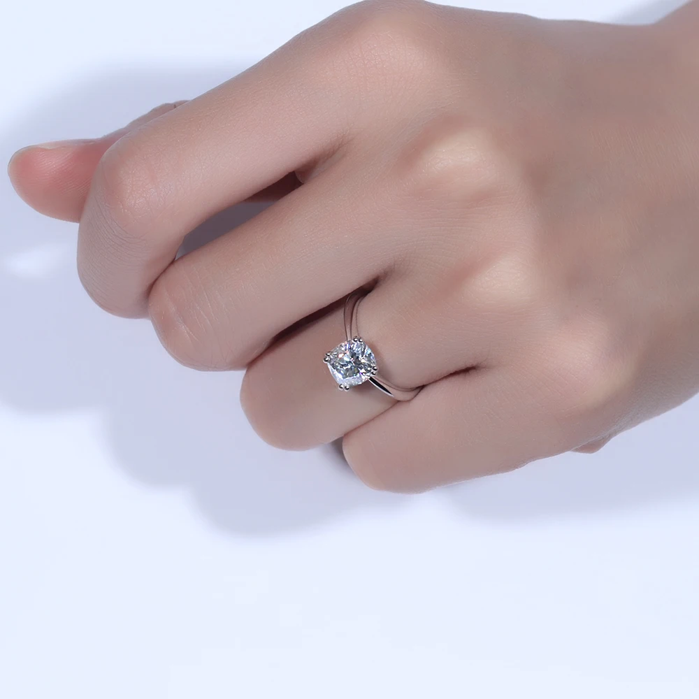 Женское серебряное кольцо для обручения Transgems 2 карата ct 7X8mm | Украшения и
