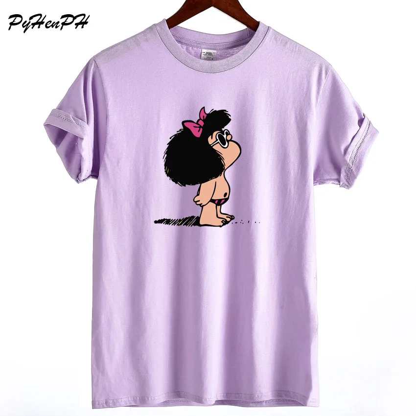 C6 Новинка, футболка с принтом Mafalda, женская летняя Стильная Милая забавная крутая футболка с коротким рукавом, топы и футболки, повседневная футболка - Цвет: C6