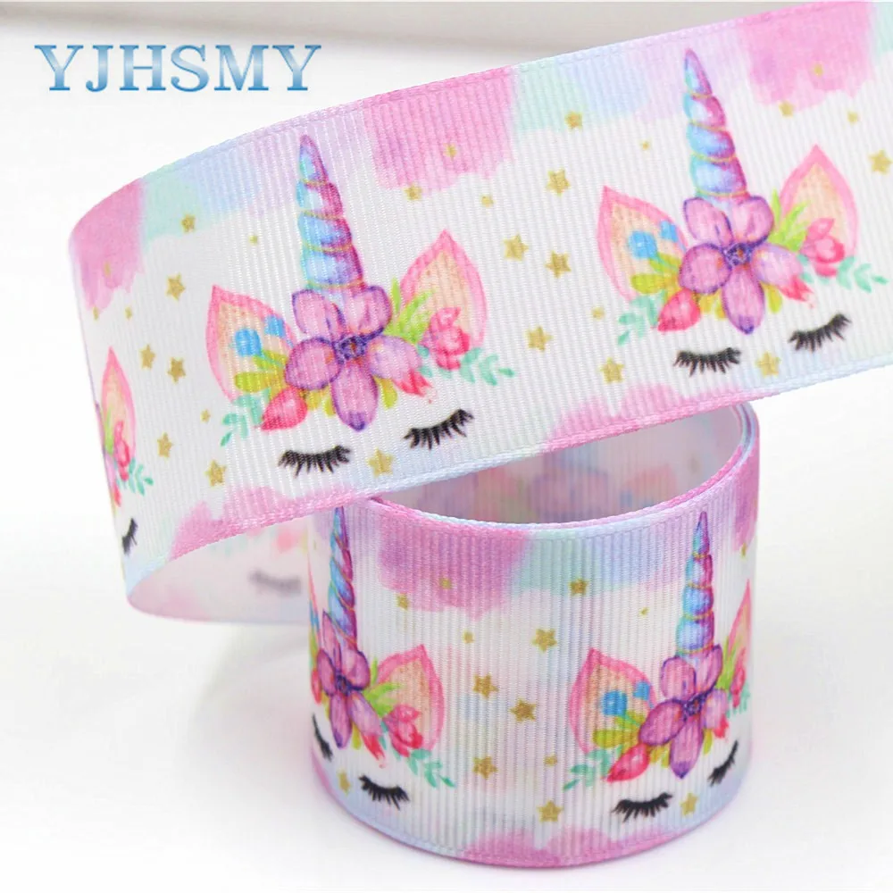 YJHSMY G-18604-332 38 мм 5 ярдов мультяшный цветок печатных корсажная лента аксессуары для