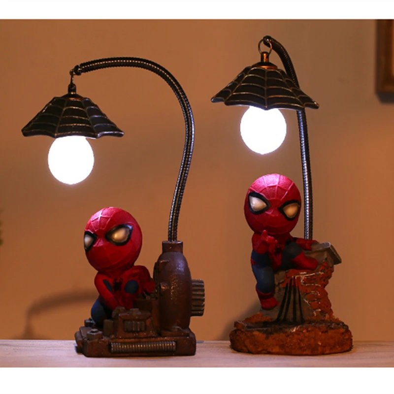 Мультфильм человек паук рисунок Человек Паук смолы лампа ночник фигурка ремесел