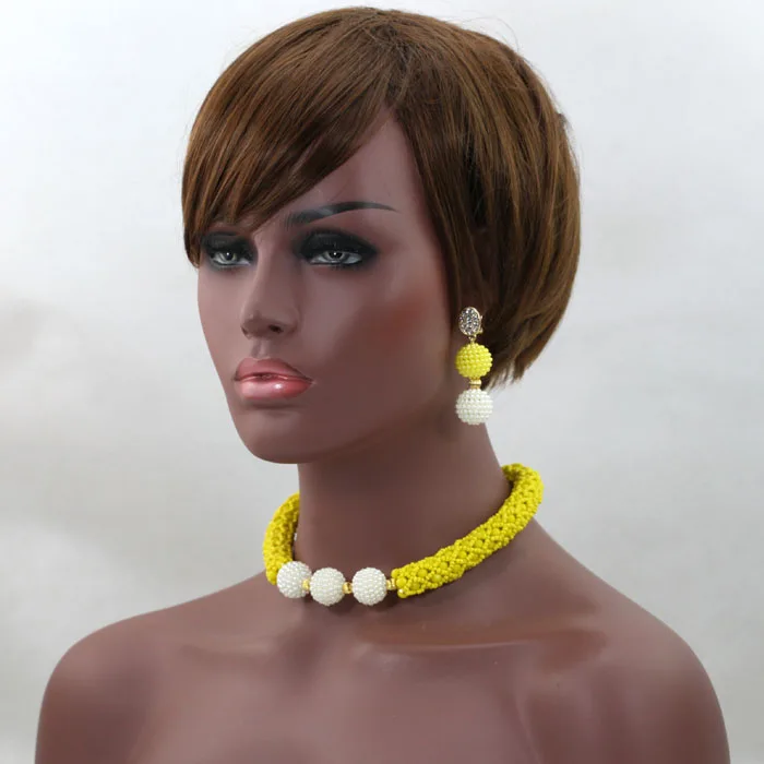 Удивительный желтый Африканский свадебный набор ювелирных изделий Великолепная